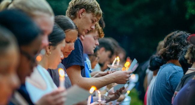 MSMU candle lighting ceremony at the NS Grotto