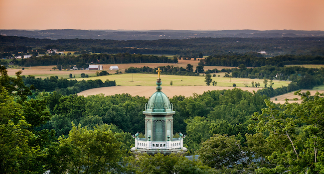 cupola during sunset