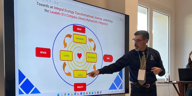 alejandro canadas presenting at Economy of Francesco Global Event