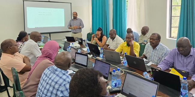 Josey Chacko teaching a workshop in Kenya