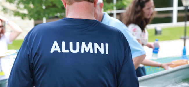 msmu alumnus wearing alumni t-shirt