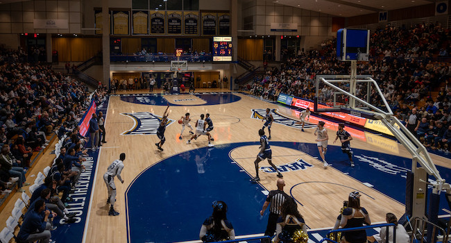 msmu basketball court during a winter homecoming game