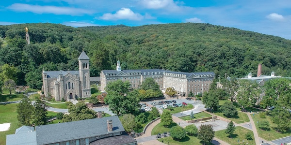 msmu aerial view of campus toward bradley and terrace