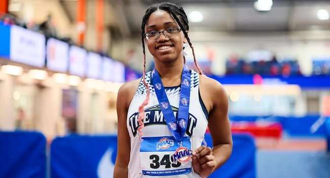 msmu track and field athlete alena murry at ic4a/ecac championships