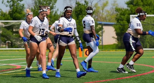 msmu women's flag football at practice
