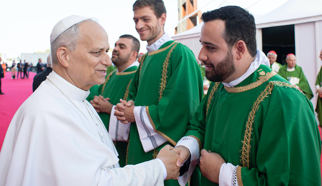 Rev. Longhini and Holy Father Leo XIV